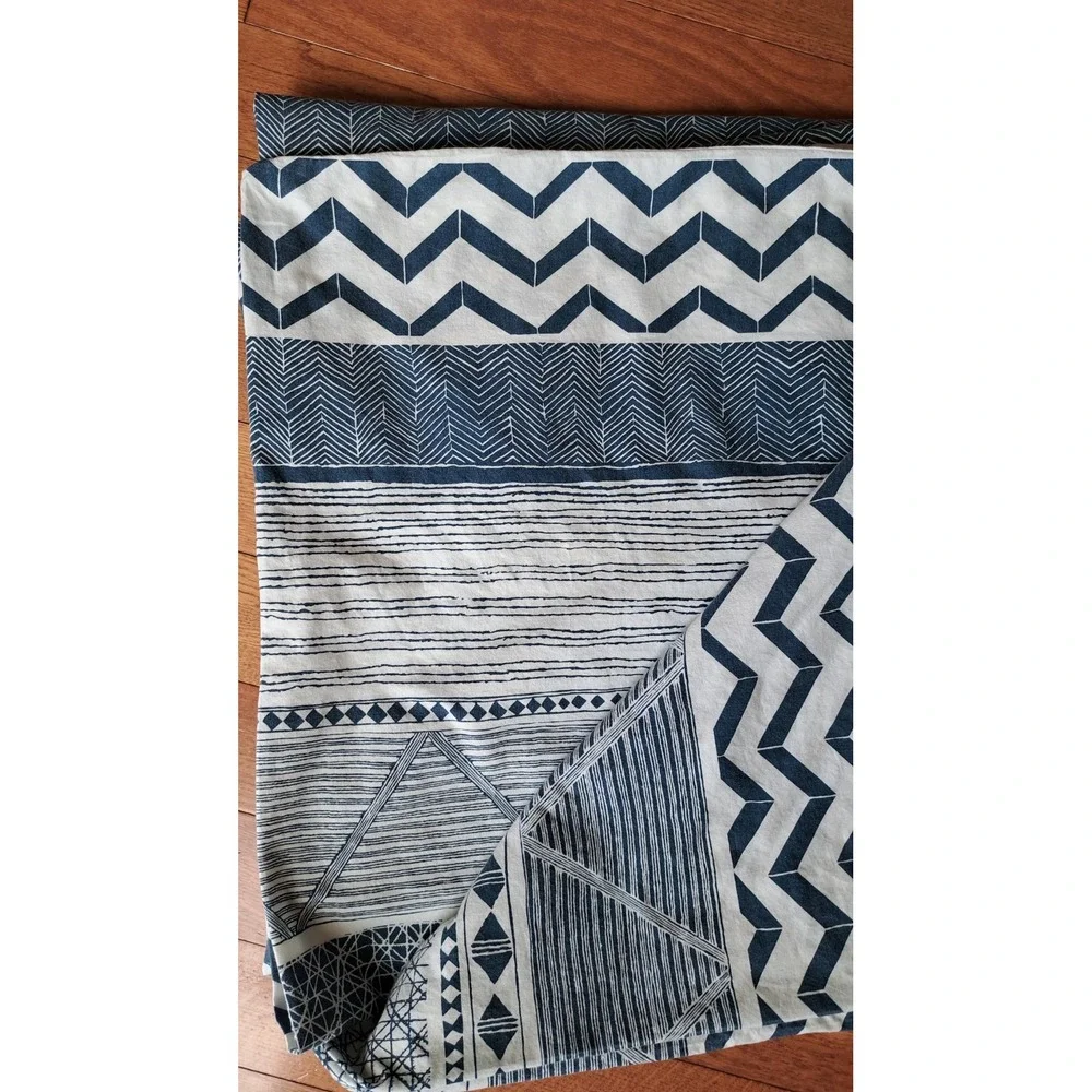 Ikea 100% Cotton Geometric Print Duvet Cover Plastic Snaps Closure Queen
